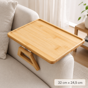 Plateau Accoudoir de Canape en Bambou 32 x 24.5 cm